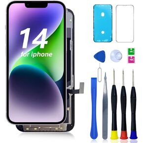 for iPhone 14 Screen Replacement, 6.1 inch LCD for iPhone 14 A2882, A2649, A2881, A2884, A2883 3D Touch LCD Display Digitizer Touch Screen Assembly with Repair Tools Parts(Black