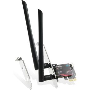 بطاقة Binardat WiFi7 BE200 PCIe WiFi محول الشبكة، شريحة Intel BE200NGW بلوتوث 5.4، 8774 ميجابت في الثانية ثلاثي الموجات 2.4 جيجا هرتز/5 جيجا هرتز/6 جيجا هرتز OFDMA وMU-MIMO، لنظام التشغيل Windows 10/11