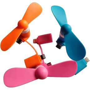 Mini Cell Phone fan,Type C Cell Phone Fan 2-in-1 Fan Copatible for Iphone,iPad,Android Smartphone,Tablet,Stay cooling,Portable USB Fan (3pcs A pack) in Saudi Arabia
