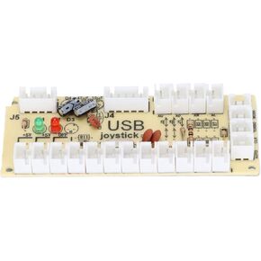Zero Delay Arcade USB Encoder Board,USB to Joystick Button for PC MAME Raspberry Pi Retro,with 2.8mm Button Wire and 5 pin Joystick Cable(QM070916 (Single))