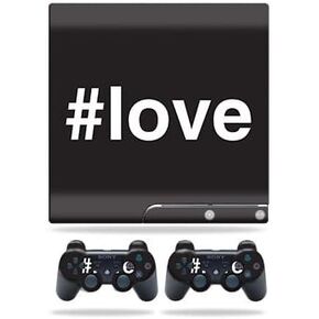 Skin Compatible with Sony Playstation 3 PS3 Slim + 2 Controllers – Love 2 | MightySkins Protective, Durable, and Unique Vinyl wrap Cover | Easy to Apply, Remove, and Change Styles | Made in The USA