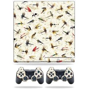 Skin Compatible with Sony Playstation 3 PS3 Slim + 2 Controllers – Fishing Flies | MightySkins Protective, Durable, and Unique Vinyl wrap Cover | Easy to Apply, Remove | Made in The USA