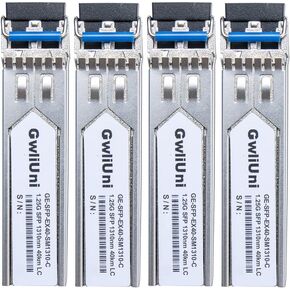 4Pcs 40km SFP 1.25G Single Mode Fiber Module Network Transceiver 1310nm, Duplex LC for Cisco, Netgear, MikroTik, Ubiquity, DLink etc,