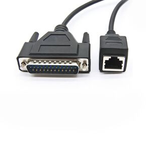 0.98 ft RJ45 to DB25 Male Network Cable, DB25 Male to RJ45 Female Connection Cable 8P8C to DB25 Debugging Cable Network Switch Industrial Control Cable for Switch, Routers, Computers (0.3Meter)