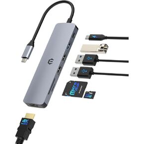 USB C Hub, TOTU 100W PD USB C Hub, 2 * 4K HDMI USB C Docking Station, USB Charging Hub Compatible with Chromebook/HP/Dell and Other Type C Devices
