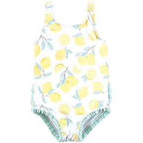 Hudson Baby Baby Girl's Toddler Swimsuit, Mint Lemons, 5T