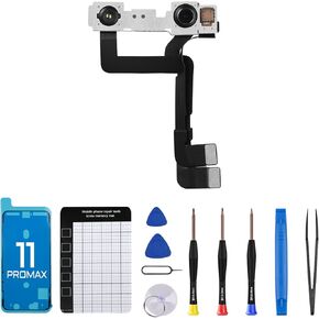 for iPhone 11 Pro Max Front Camera Replacement Facing Lens Module Flex Cable with Structured Light 12MP Receiver Replace Transmitter Sensor Connector Repair Fix All Common Issues 11Promax