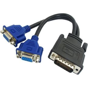 DMS 59 Pin Dual 2 VGA Monitors, CableDeconn DMS 59 Pin Male to 2 VGA Female Dual Monitors Extension Cable Adapter for Lhf Graphics Card (DMS 59 Pin Dual Vga)