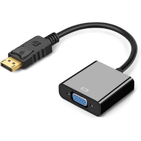 محول DisplayPort (DP) إلى VGA، منفذ عرض مطلي بالذهب إلى محول VGA (ذكر إلى أنثى) متوافق مع الكمبيوتر، سطح المكتب، الكمبيوتر المحمول، الكمبيوتر الشخصي، الشاشة، جهاز العرض، HDTV - محول BlackDP إلى VGA. in Saudi Arabia