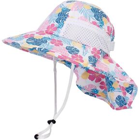 Toddler Sun Hat for Baby Kids Summer UPF 50+ Sun Protection Beach Hats for Boys Girls Wide Brim Outdoor Play Hat
