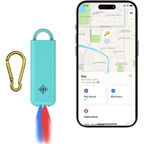 منبه للسلامة الشخصية 6 في 1 مع موقع GPS (iOS فقط، Android غير مدعوم)، تحديد موضع الأطفال المسنين، الباحث عن المفاتيح عبر البلوتوث، تذكير ضد فقدان العنصر، صوت 130 ديسيبل، أضواء ستروب، دفاع عن النفس للنساء