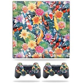 Skin Compatible with Sony Playstation 3 PS3 Slim + 2 Controllers – Koi Pond | MightySkins Protective, Durable, and Unique Vinyl wrap Cover | Easy to Apply, Remove, and Change Styles | Made in The USA