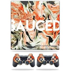 Skin Compatible with Sony Playstation 3 PS3 Slim + 2 Controllers – Sauced | MightySkins Protective, Durable, and Unique Vinyl wrap Cover | Easy to Apply, Remove, and Change Styles | Made in The USA