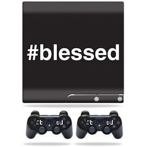 غلاف متوافق مع جهاز Sony Playstation 3 PS3 Slim + 2 وحدة تحكم – مبارك | غطاء مغلف من الفينيل واقٍ ومتين وفريد ​​من نوعه من MightySkins | سهل التطبيق والإزالة وتغيير الأنماط | صنع في الولايات المتحدة الأمريكية