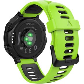 سوار ساعة MoKo من السيليكون الناعم متوافق مع Garmin Forerunner 735XT/220/230/235/235 Lite/620/630/Approach S20/S6/S5، حزام رياضي بديل قابل للتعديل - أخضر نعناعي وأسود