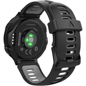 MoKo Soft Silicone Watch Band Compatible with Garmin Forerunner 735XT/220/230/235/235 Lite/620/630/Approach S20/S6/S5,Adjustable Replacement Sport Strap - Mint Green & Black