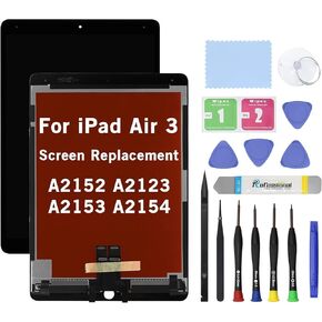10.5" New Screen Replacement for iPad Air 3 (3rd Gen) 2019 A2152 A2123 A2153 A2154 LCD Display Glass Touch Digitizer Premium Kit with Tools - Black