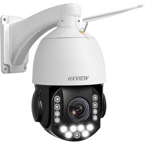4K PTZ Security Camera Outdoor with 30X Optical Zoom, 1000FT Night Vision, 8MP 360° WiFi Wireless RTSP IP Camera, Auto Tracking, Person/Vehicle Detection, 2.4/5GHz Wi-Fi, 2-Way Audio