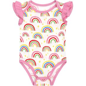 Baby Girl Bodysuit Newborn Ruffle Sleeveless Jumpsuit Soft Outfits Summer Clothes,Viscose Made from Bamboo