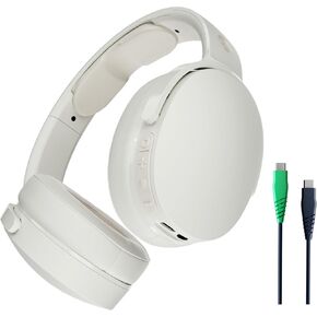 Skullcandy Hesh Evo Wireless Headphones with Charging Cable, 36 Hr Battery, Microphone, Works with iPhone Android and Bluetooth Devices - Bone