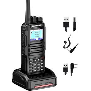 Baofeng DM-1701 Dual Band Dual Time Slot DMR/Analog Two Way Radio, 3,000 Channels Amateur Radio/Free Programming Cable, Charger and PTT Earpiece, Support OpenGD77