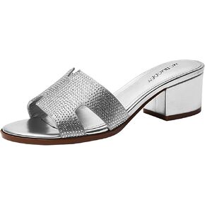 Women's Chunky Open Toe Low Block Heels Kitten Dressy Heels for Women Low Heel Sandals for Women Summer Comfy Heels