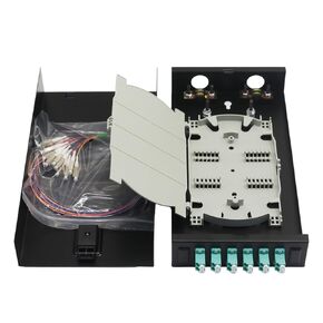 3-Pack LC-OM3 6 Duplex 12 Port Wall Mount Fiber Enclosure with Splice Tray Multimode LC-OM3 Kit (Includes 1.2 Meter Pigtail and Fiber Coupler)