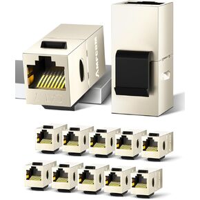 AMPCOM CAT7 Keystone Coupler, 2-Pack Pass Through RJ45 Keystone Jack, Shielded Female to Female Ethernet Feedthrough Inline Coupler in Saudi Arabia