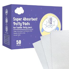 50Pcs Portable Disposable Potty Super Absorbent Urine Pads for Family Kids Traveling, for Potty Bags and Potty Buckets Disposable Strong and Fast Water Absorption