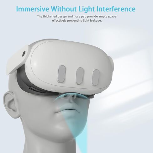 وسادة غطاء وجه سميكة لواجهة الوجه لملحقات Meta/Oculus Quest 3، مع وسادة وسادة وجه من جلد البولي يوريثان المقاوم للعرق واستبدال وسادة الوجه المصنوعة من الإسفنج الشبكي القطني (ليست لقاعدة الشاحن الرسمية) in Kuwait