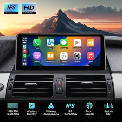 ستيريو سيارة 10.25 بوصة لسيارة BMW X5 X6 E70 E71(2007-2010) مع نظام CCC، ترقية راديو المصنع Android Auto Wireless CarPlay Bluetooth 1920 * 720p IPS شاشة تعمل باللمس in Kuwait