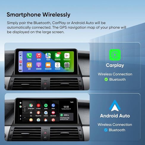 ستيريو سيارة 10.25 بوصة لسيارة BMW X5 X6 E70 E71(2007-2010) مع نظام CCC، ترقية راديو المصنع Android Auto Wireless CarPlay Bluetooth 1920 * 720p IPS شاشة تعمل باللمس in Kuwait