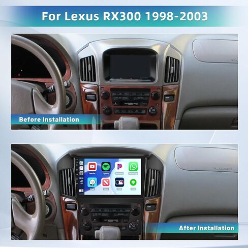 [2G+64G] ستيريو Android 13 لسيارة Lexus RX300 1998-2003 وToyota Harrier 1997-2003، راديو GPS بشاشة لمس 9 بوصات مع Carplay لاسلكي Android Auto WiFi Bluetooth RDS كاميرا احتياطية in Saudi Arabia