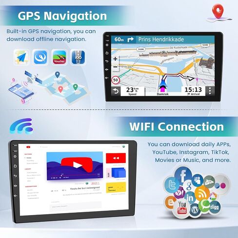 [2G+64G] ستيريو Android 13 لسيارة Lexus RX300 1998-2003 وToyota Harrier 1997-2003، راديو GPS بشاشة لمس 9 بوصات مع Carplay لاسلكي Android Auto WiFi Bluetooth RDS كاميرا احتياطية in Saudi Arabia