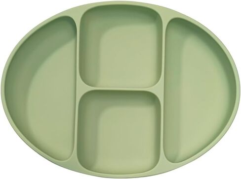 Suction Plates for Baby,Toddler Plates with Suction,Silicone Divided Kids Placemat Fits Most Highchair Trays,Microwave & Dishwasher Safe (Matcha Green) in Saudi Arabia