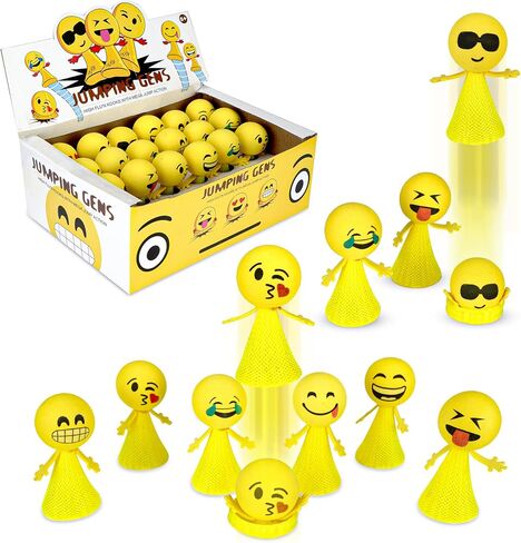 PROLOSO Jumping Popper Colorful Spring Launchers Bouncy Toy Balls 24 Pcs in Saudi Arabia