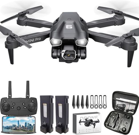 طائرة بدون طيار مع كاميرتين للبالغين، طائرات بدون طيار صغيرة FPV بدقة 1080 بيكسل للأطفال المبتدئين، ألعاب كوادكوبتر RC قابلة للطي للأولاد والبنات مع تثبيت الارتفاع، قلاب ثلاثي الأبعاد، 3 سرعات، وضع بدون رأس، حقيبة حمل in Kuwait