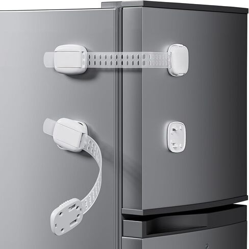 Cabinet Locks Baby Proofing (6 Pack), Adjustable Fridge Locks for Kids, 360° Rotation, Child Proof Baby Safety Locks for Kitchen Cupboards, Doors, Refrigerators, Cabinets, Drawers, Ovens, Toilet in Saudi Arabia
