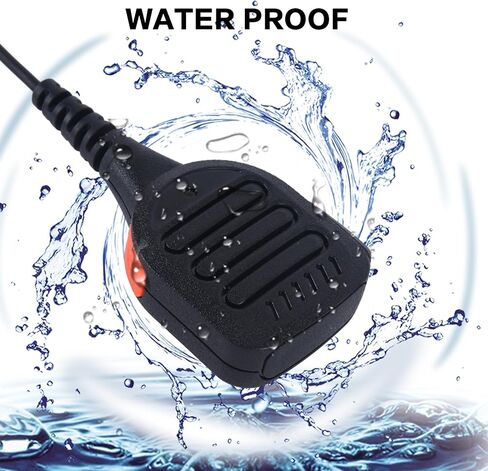 Waterproof Radio Speaker Mic Walkie Talkie Shoulder Handheld Microphone with PTT for Ailunce HD1 HAG1 Retevis RT29 RT47 RT47V RT48 RT82 RT83 RT87 NR30 EX500 GP328plus Black (328plus-01) in Saudi Arabia