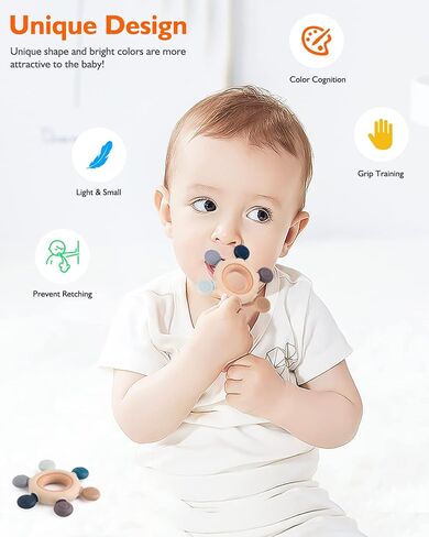 akolik Baby Teething Toys, Teething Relief Toy, BPA Free Baby Chew Toys Infant Toys Newborn Accessories, Teethers for Babies 0-3-6-9-12 Months Old Boys Girls in Saudi Arabia