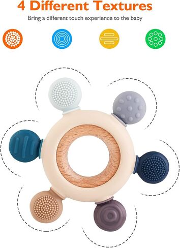 akolik Baby Teething Toys, Teething Relief Toy, BPA Free Baby Chew Toys Infant Toys Newborn Accessories, Teethers for Babies 0-3-6-9-12 Months Old Boys Girls in Saudi Arabia