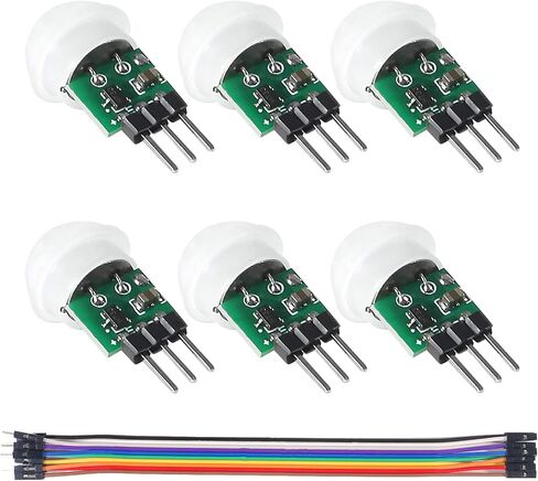 6PCS AM312 Mini Human Sensor Module, HC-SR312 Pyroelectric Infrared PIR Motion Automatic Detector DC 2.7 to 12V with 10pin Wire for Arduino in Saudi Arabia