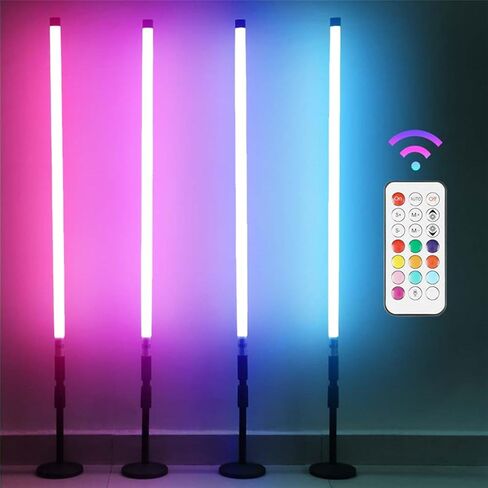 4 حزمة شريط إضاءة LED لاسلكي RGB مع حامل بطارية 4800 مللي أمبير في الساعة RGBW 3000-6500K CCT Studio LED ضوء فيديو عصا لأضواء المسرح لأحداث حفلات الرقص DJ (3.3 قدم) in Kuwait