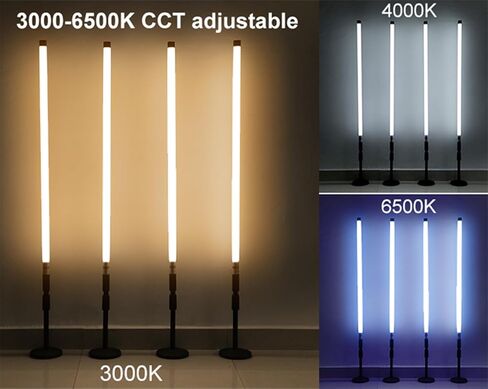 4 حزمة شريط إضاءة LED لاسلكي RGB مع حامل بطارية 4800 مللي أمبير في الساعة RGBW 3000-6500K CCT Studio LED ضوء فيديو عصا لأضواء المسرح لأحداث حفلات الرقص DJ (3.3 قدم) in Kuwait