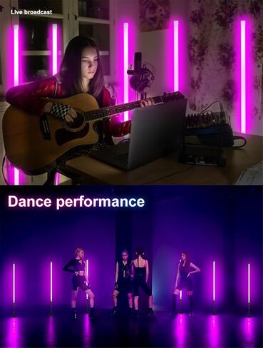 4 حزمة شريط إضاءة LED لاسلكي RGB مع حامل بطارية 4800 مللي أمبير في الساعة RGBW 3000-6500K CCT Studio LED ضوء فيديو عصا لأضواء المسرح لأحداث حفلات الرقص DJ (3.3 قدم) in Kuwait