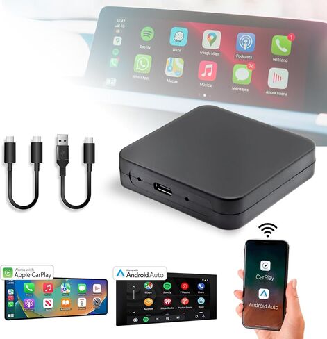 محول Kado 2 في 1 Android Auto وCarplay اللاسلكي لأجهزة iPhone، تحويل سلكي إلى CarPlay لاسلكي وAndroid Auto، دونجل للسيارات السلكية من المصنع OEM، اتصال تلقائي سريع ومستقر، زمن وصول منخفض in Saudi Arabia