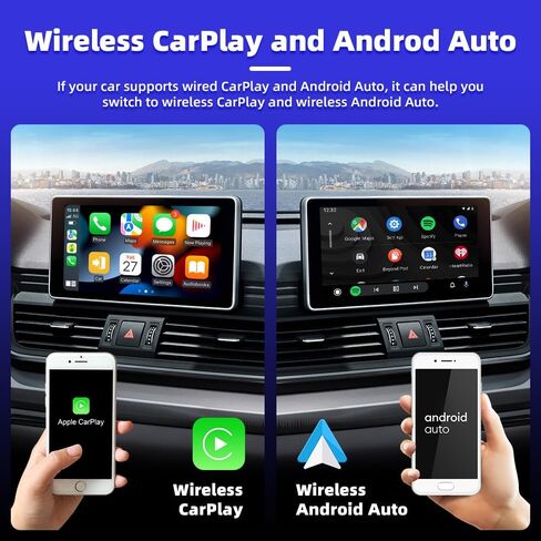 محول Kado 2 في 1 Android Auto وCarplay اللاسلكي لأجهزة iPhone، تحويل سلكي إلى CarPlay لاسلكي وAndroid Auto، دونجل للسيارات السلكية من المصنع OEM، اتصال تلقائي سريع ومستقر، زمن وصول منخفض in Saudi Arabia