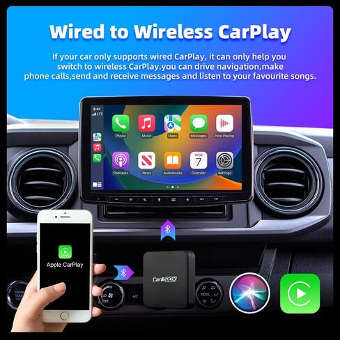 محول Kado 2 في 1 Android Auto وCarplay اللاسلكي لأجهزة iPhone، تحويل سلكي إلى CarPlay لاسلكي وAndroid Auto، دونجل للسيارات السلكية من المصنع OEM، اتصال تلقائي سريع ومستقر، زمن وصول منخفض in Saudi Arabia