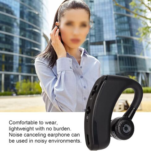 V9 Bluetooth Earpiece, Single Ear Hook Earphone, 14 Hours Talktime, Noise Cancelling Bluetooth Headset for Sports Driving Business in Saudi Arabia