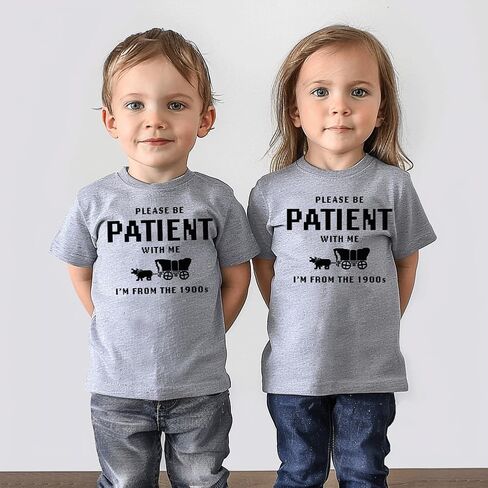 Kids Toddler Baby Boys Girls Please Be Patient with Me Im from The 1900S T-shirt Graphic Vintage Tee Shirts Fun Gift in Saudi Arabia